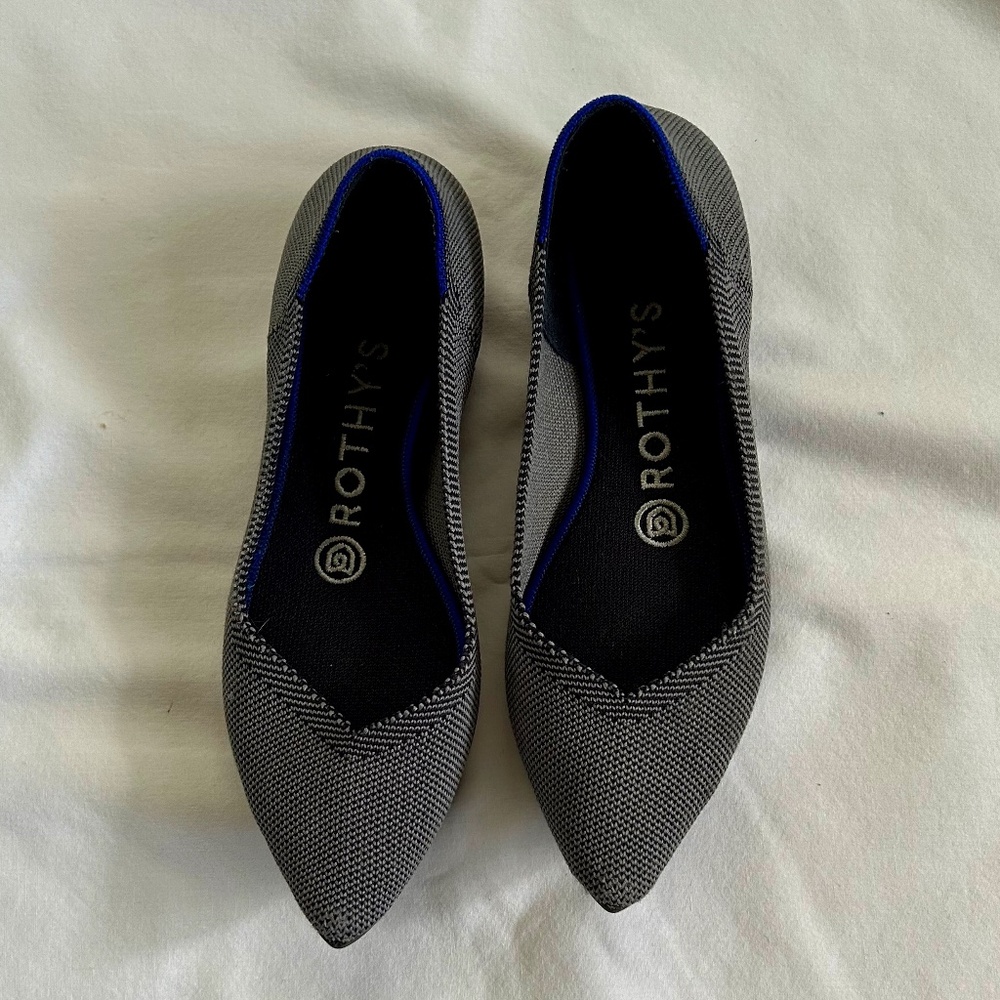 Rothy’s The Point Birdseye gray flats